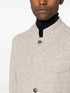 stand up-collar mélange-effect blazer